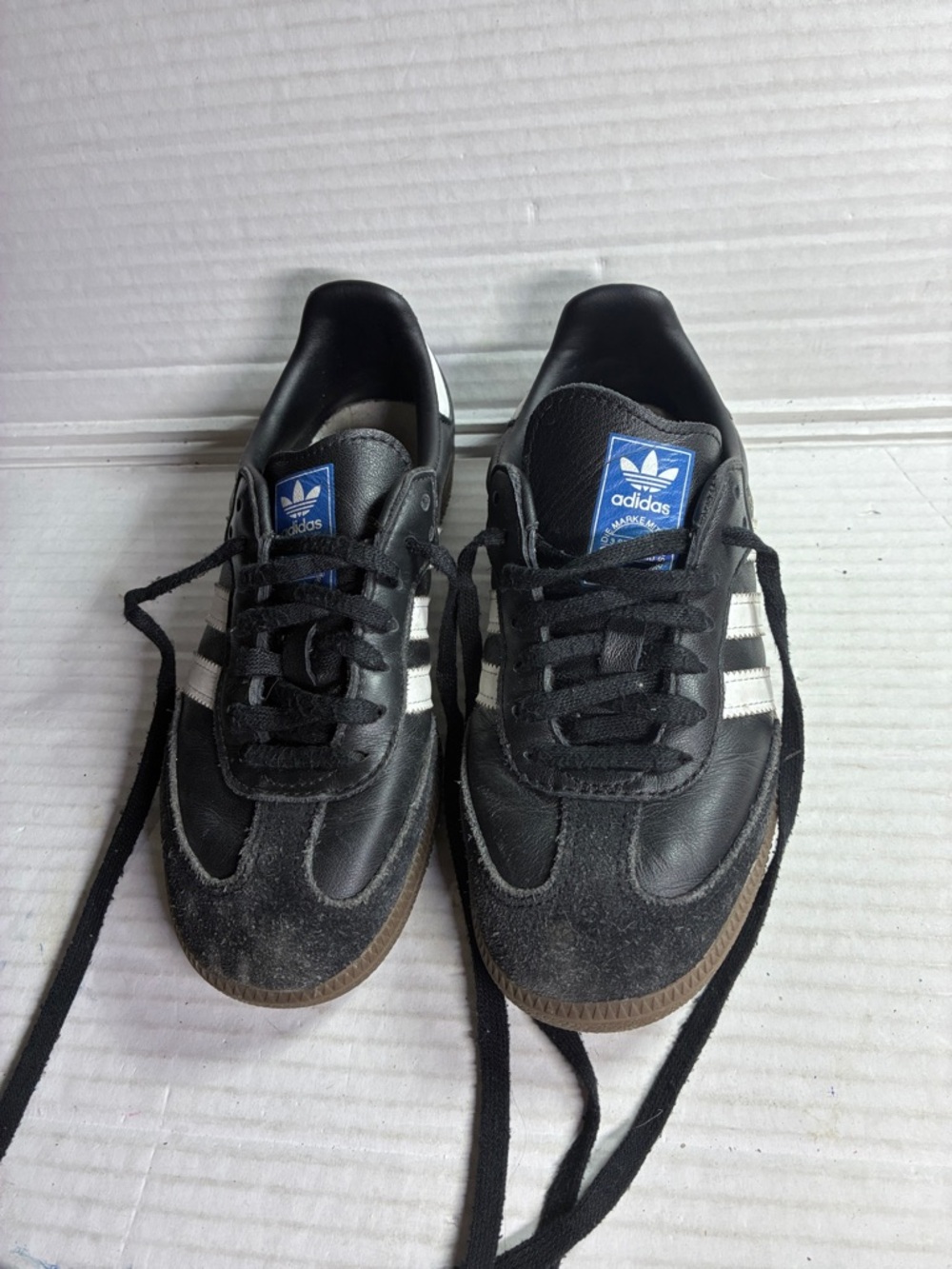 adidas Black Sneakers with White Three Stripes USED SKU IE3676